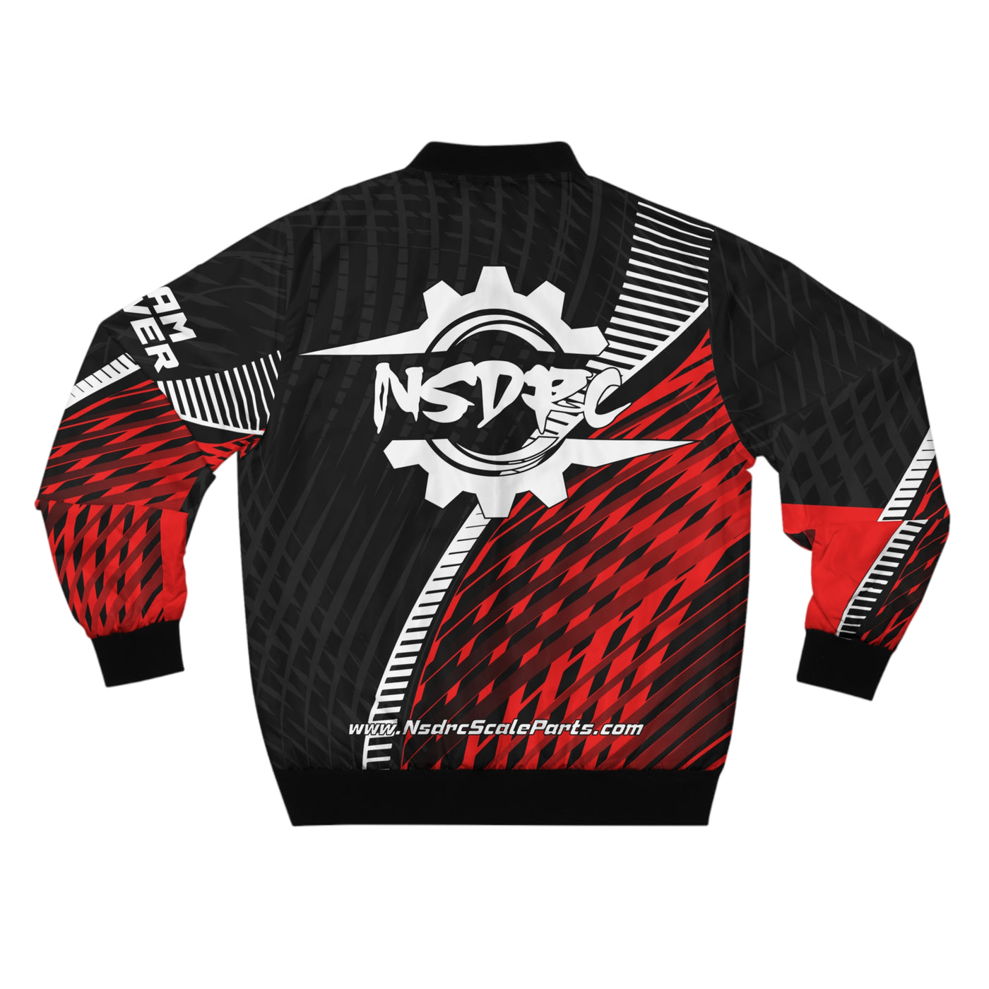 Men's Bomber Jacket Red Pattern NSDRC Logo TD