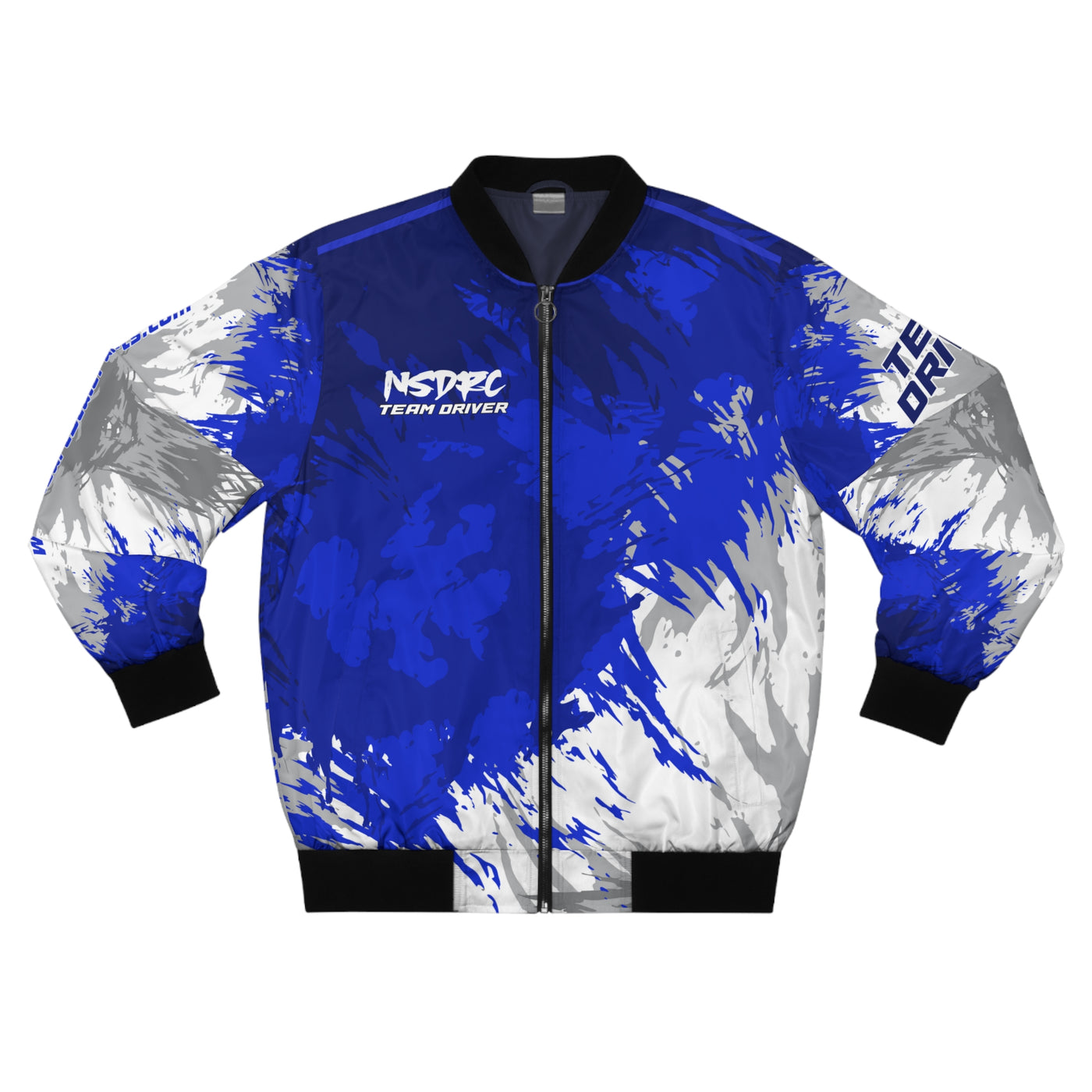 Men's Bomber Jacket Blue Pattern NSDRC Logo TD