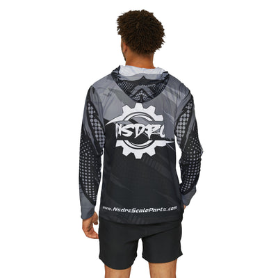 Men's Sports Warmup Hoodie Black Pattern NSDRC Logo