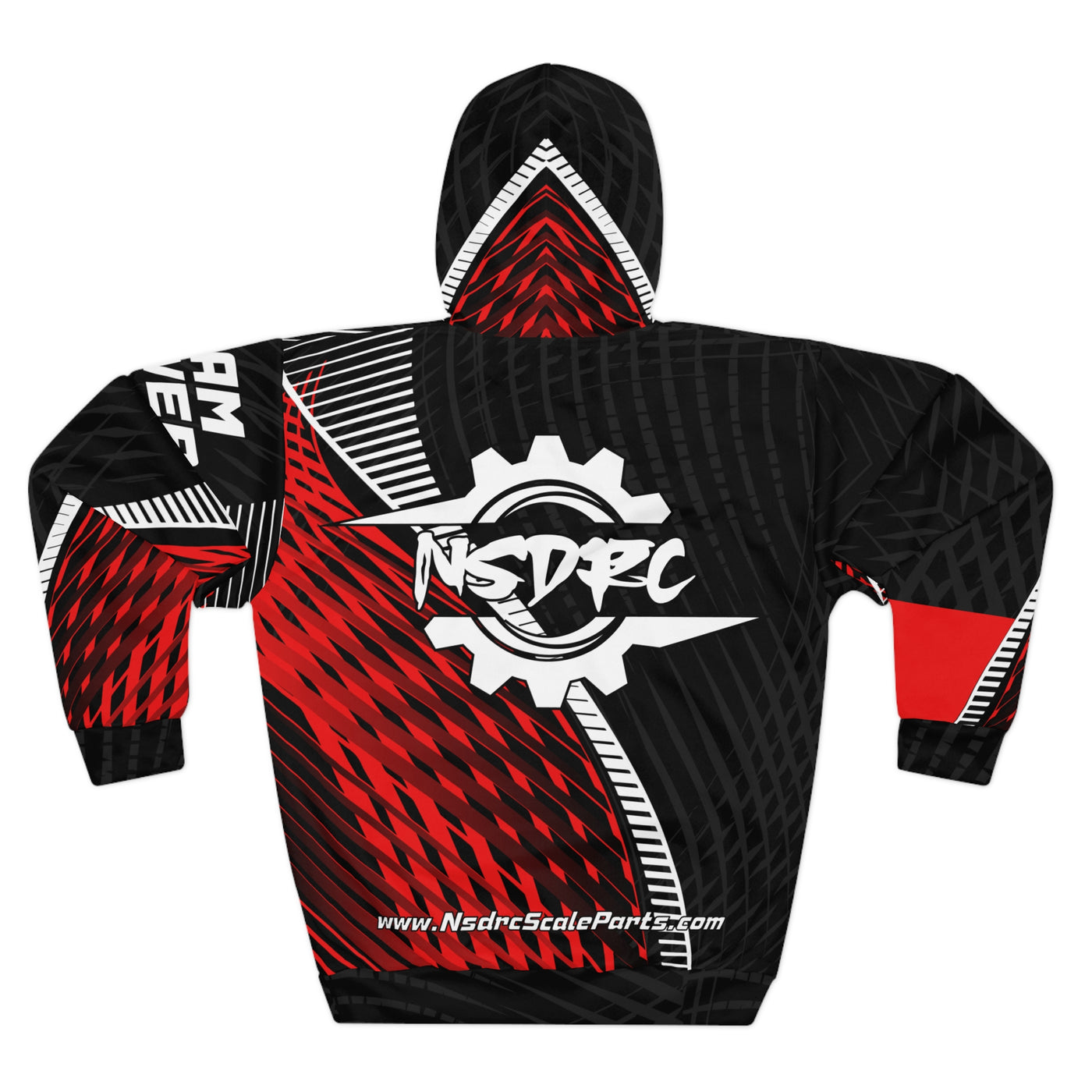 Men's Pullover Hoodie Red Pattern NSDRC Logo TD