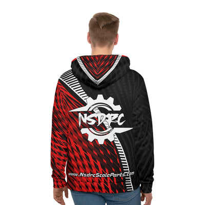 Men's Hoodie Red Pattern NSDRC Logo