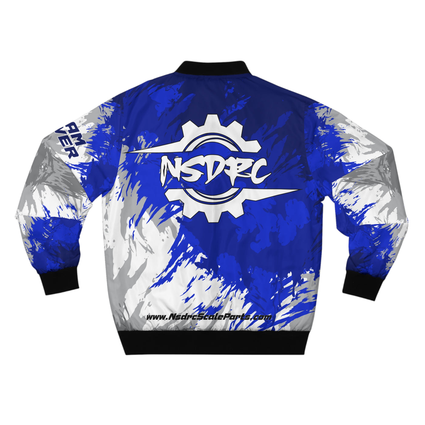 Men's Bomber Jacket Blue Pattern NSDRC Logo TD