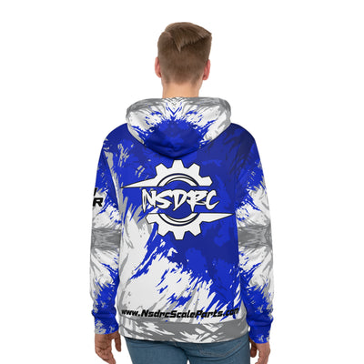 Men's Hoodie Blue Pattern NSDRC Logo