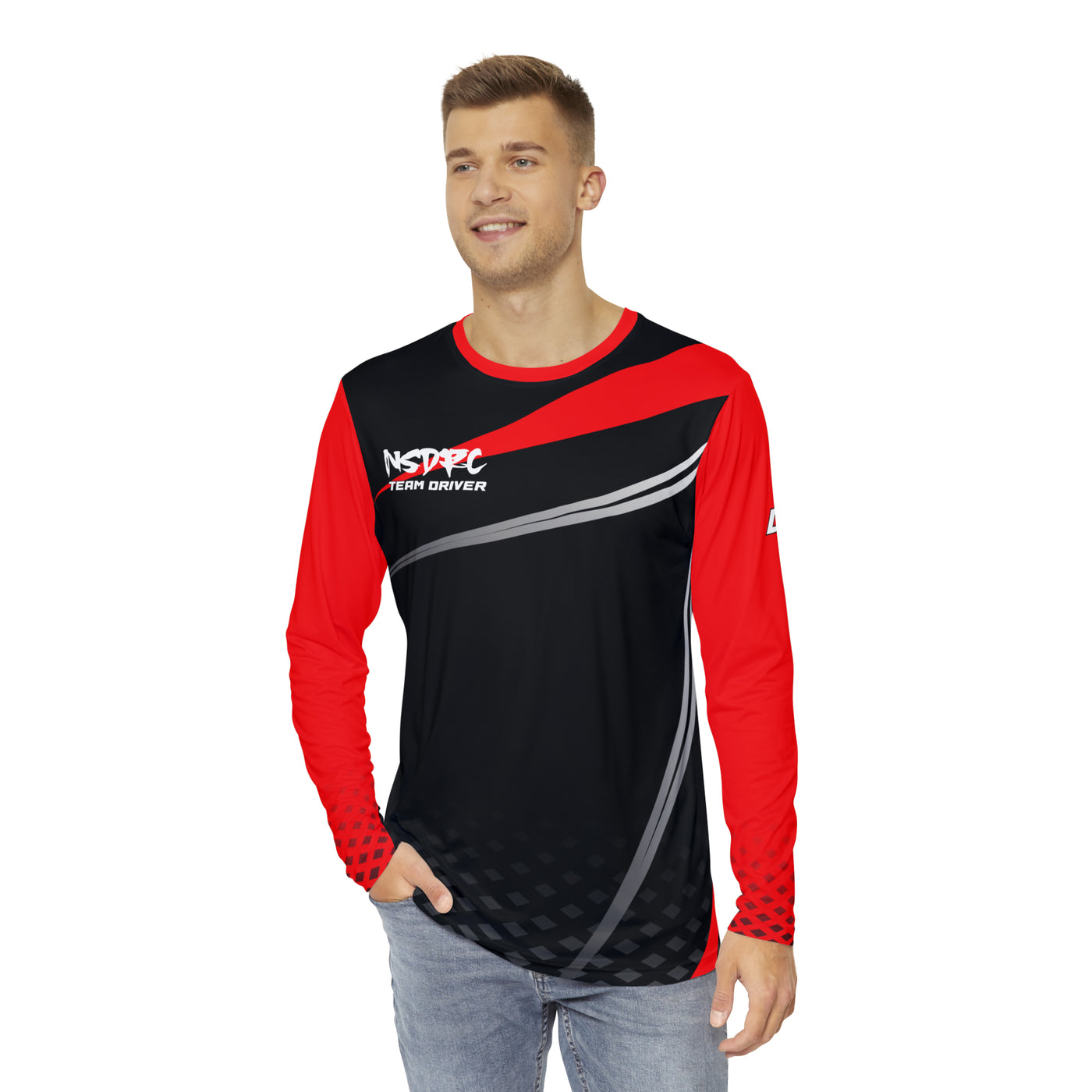 Red black grey pattern Long Sleeve Shirt clean