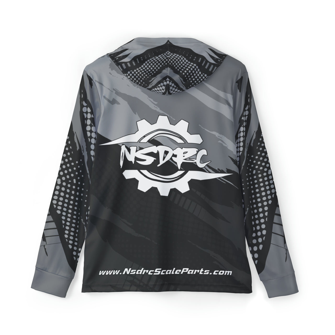 Men's Sports Warmup Hoodie Black Pattern NSDRC Logo