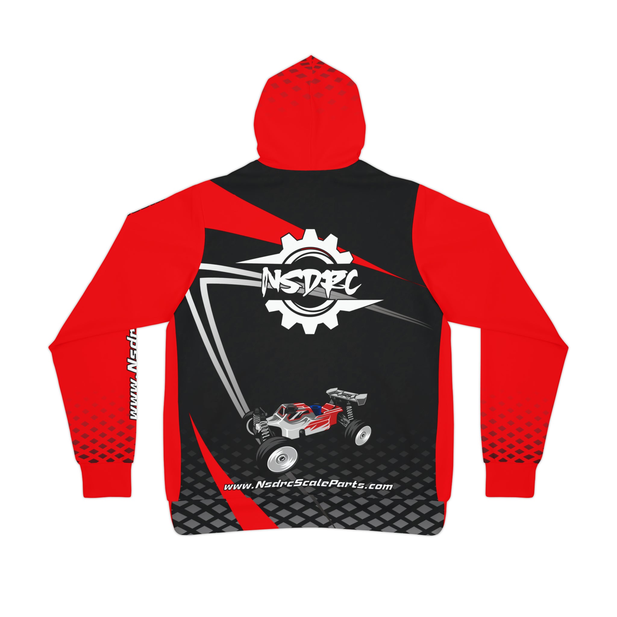 Red Black Grey Pattern Athletic Hoodie Buggy – No Superior Designs RC