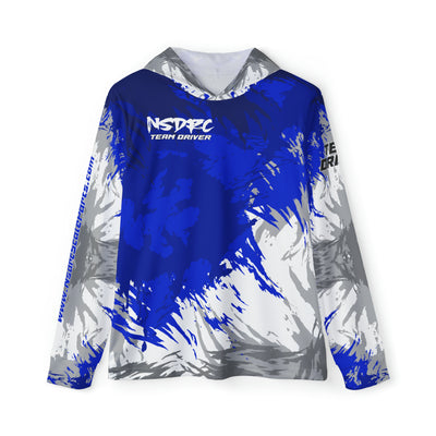 Men's Sports Warmup Hoodie Blue Pattern NSDRC Logo TD