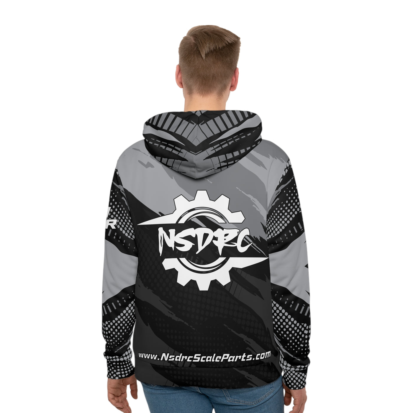 Men's Hoodie Black Pattern NSDRC Logo