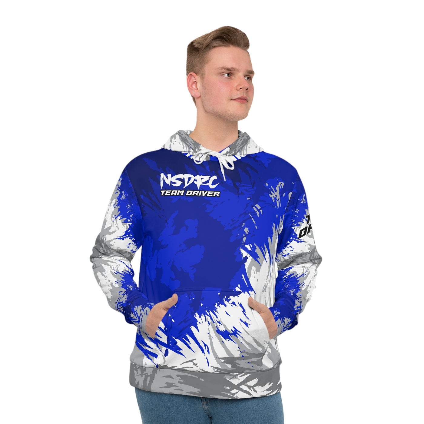 Men's Hoodie Blue Pattern NSDRC Logo