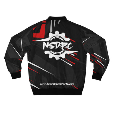 Men's Bomber Jacket Black Grey Pattern NSDRC Logo