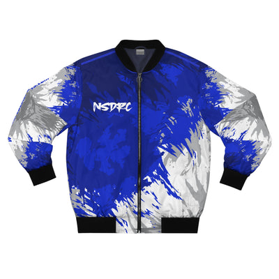 Men's Bomber Jacket Blue Pattern NSDRC Logo