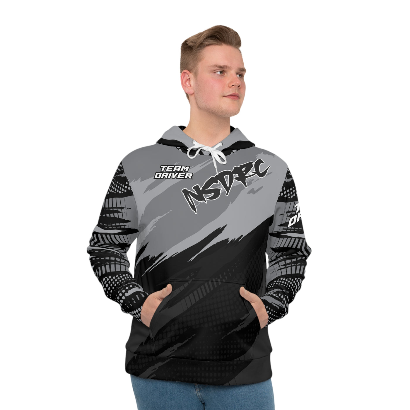 Men's Hoodie Black Pattern NSDRC Logo