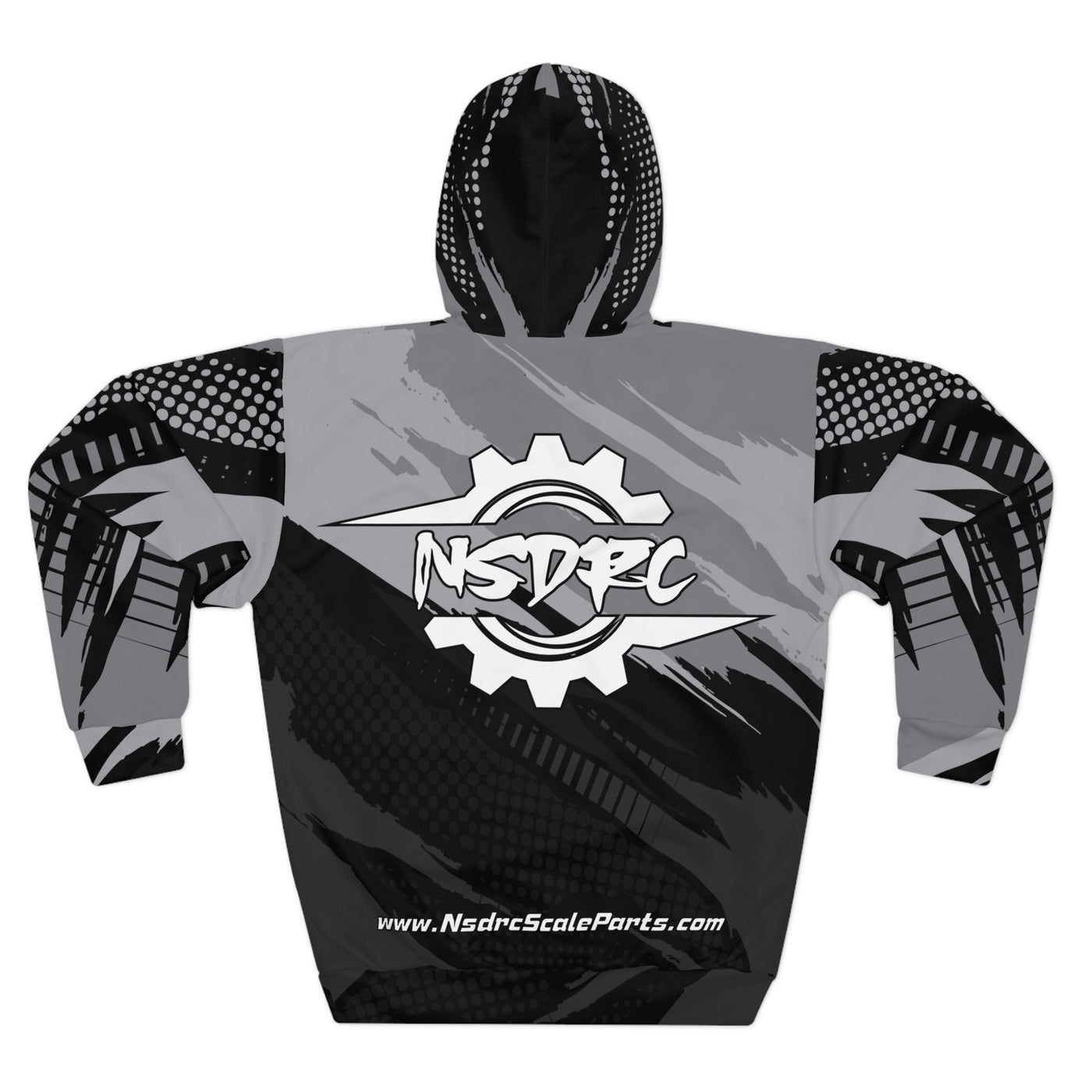 Men's Pullover Hoodie Black Pattern NSDRC Logo