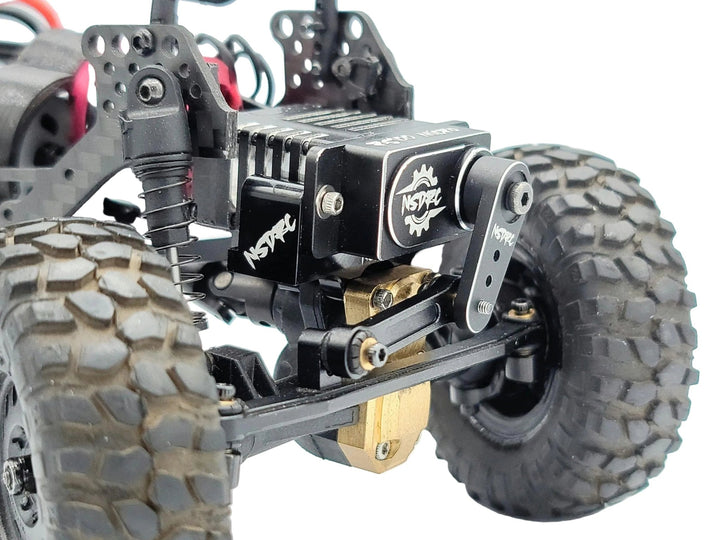 Samix SCX24 Supporto Servocomando In Alluminio A 4 Link Con Tiranti 29.5 Mm Nero Per EcoPower/Emax